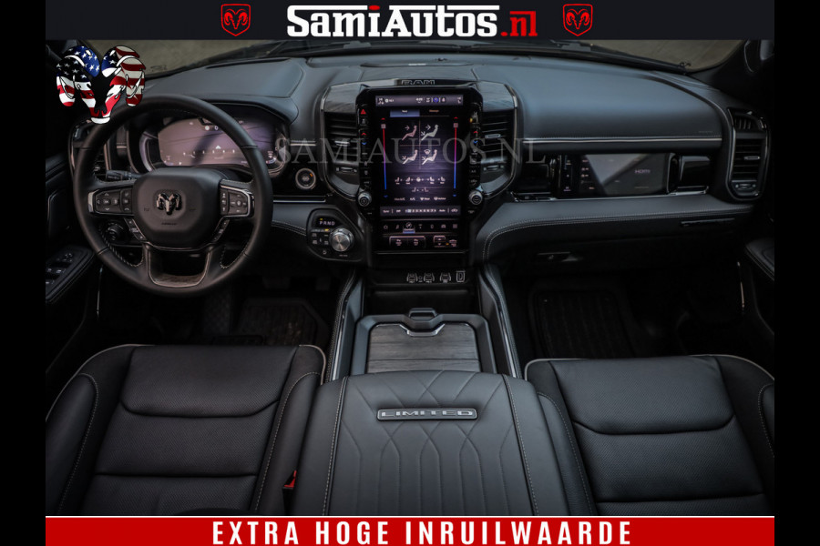 Dodge Ram 1500 Limited Night H.O 540HP 706Nm | Massage + Full Option | De Meest Luxe en Volle Pick-Up in zijn Klasse | Comfortabele Dubbele Cabine met Royale 5 Zitplaatsen | BPM vrij | Nu Leverbaar uit Voorraad | Voorraad Nr 2353 - 5412