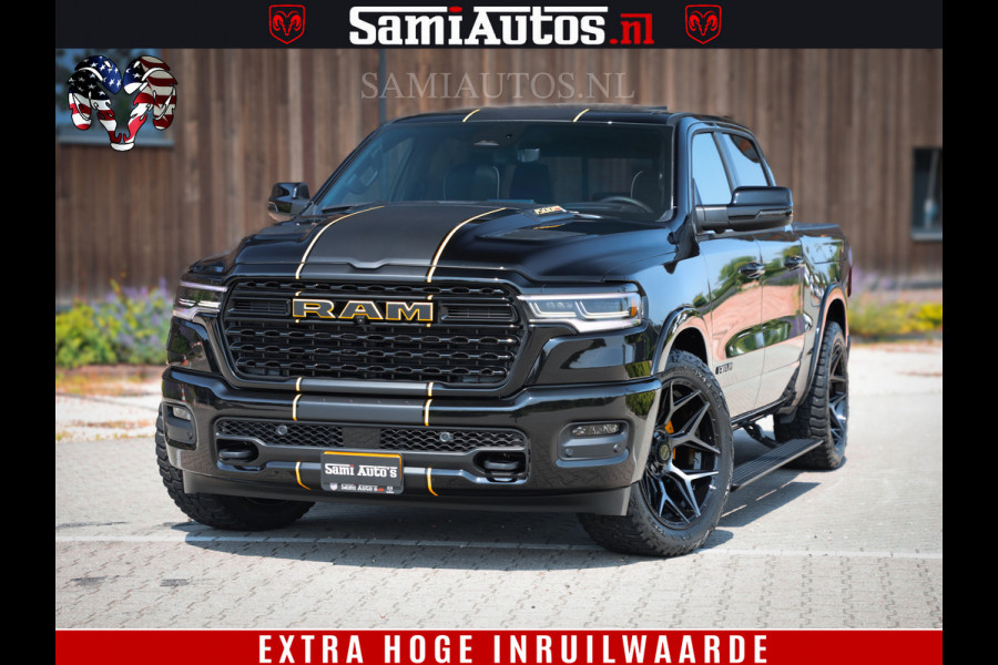 Dodge Ram 1500 Limited Night H.O 540HP 706Nm | Massage + Full Option | De Meest Luxe en Volle Pick-Up in zijn Klasse | Comfortabele Dubbele Cabine met Royale 5 Zitplaatsen | BPM vrij | Nu Leverbaar uit Voorraad | Voorraad Nr 2353 - 5412