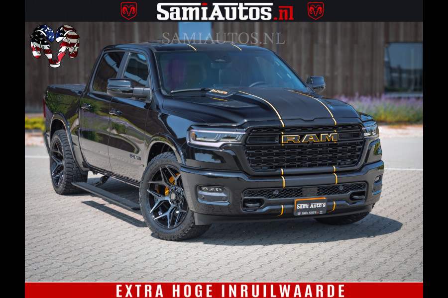 Dodge Ram 1500 Limited Night H.O 540HP 706Nm | Massage + Full Option | De Meest Luxe en Volle Pick-Up in zijn Klasse | Comfortabele Dubbele Cabine met Royale 5 Zitplaatsen | BPM vrij | Nu Leverbaar uit Voorraad | Voorraad Nr 2323 - 5168