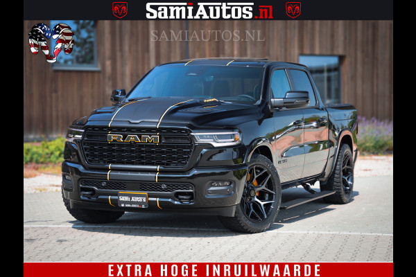 Dodge Ram 1500 Limited Night H.O 540HP 706Nm | Massage + Full Option | De Meest Luxe en Volle Pick-Up in zijn Klasse | Comfortabele Dubbele Cabine met Royale 5 Zitplaatsen | BPM vrij | Nu Leverbaar uit Voorraad | Voorraad Nr 2323 - 5168