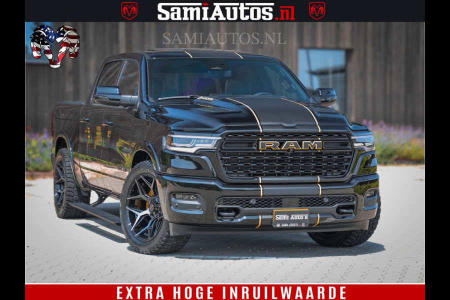 Dodge Ram 1500 Limited Night H.O 540HP 706Nm | Massage + Full Option | De Meest Luxe en Volle Pick-Up in zijn Klasse | Comfortabele Dubbele Cabine met Royale 5 Zitplaatsen | BPM vrij | Nu Leverbaar uit Voorraad | Voorraad Nr 2323 - 5168