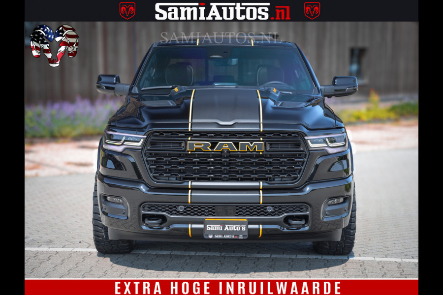 Dodge Ram 1500 Limited Night H.O 540HP 706Nm | Massage + Full Option | De Meest Luxe en Volle Pick-Up in zijn Klasse | Comfortabele Dubbele Cabine met Royale 5 Zitplaatsen | BPM vrij | Nu Leverbaar uit Voorraad | Voorraad Nr 2323 - 5168