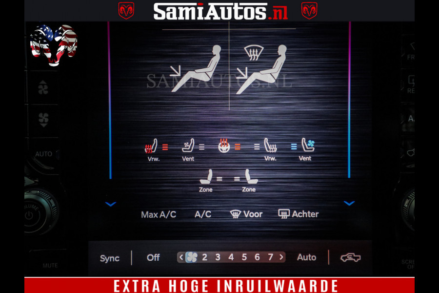 Dodge Ram 1500 Limited Night H.O 540HP 706Nm | Massage + Full Option | De Meest Luxe en Volle Pick-Up in zijn Klasse | Comfortabele Dubbele Cabine met Royale 5 Zitplaatsen | BPM vrij | Nu Leverbaar uit Voorraad | Voorraad Nr 2323 - 5168