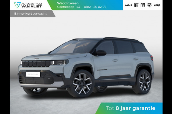 Jeep Compass First Edition 74 kWh | Adapt. Cruise | Camera | Carplay | 20" | Elektr. A-Klep | Navi | Winter Pack | Schuif/Kanteldak | Premium Pack | Conv. Pack | Warmtepomp