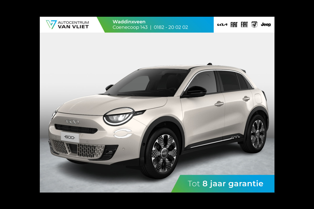 Fiat 600 1.2 Hybrid 110pk La Prima | Leder | Stoelmassage | Camera | Carplay | Adapt. Cruise | Winter Pack