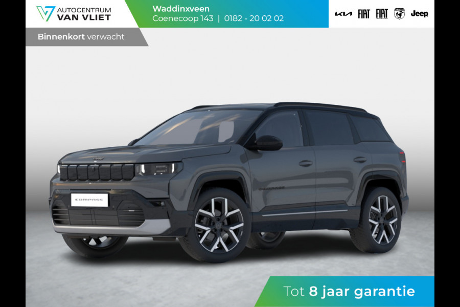 Jeep Compass First Edition 74 kWh | Adapt. Cruise | Camera | Carplay | 20" | Elektr. A-Klep | Navi | Winter Pack | Schuif/Kanteldak | Premium Pack | Conv. Pack | Warmtepomp