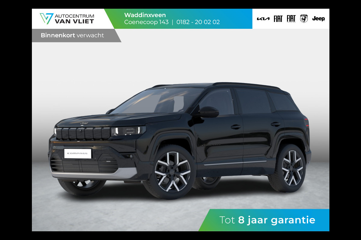 Jeep Compass First Edition 74 kWh | Adapt. Cruise | Camera | Carplay | 20" | Elektr. A-Klep | Navi | Winter Pack | Schuif/Kanteldak | Premium Pack | Conv. Pack | Warmtepomp
