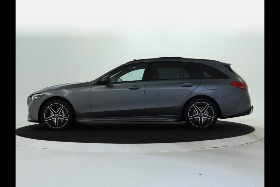 Mercedes-Benz C-Klasse Estate 300 e AMG Plug-In Hybride AMG Line | Night Pakket | Trekhaak | Panorama Schuif-Kanteldak | Memory Voorstoelen. Inclusief 24 maanden Mercedes-Benz Certified garantie voor Europa.