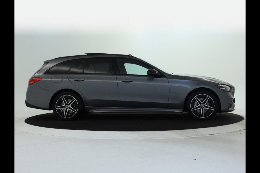 Mercedes-Benz C-Klasse Estate 300 e AMG Plug-In Hybride AMG Line | Night Pakket | Trekhaak | Panorama Schuif-Kanteldak | Memory Voorstoelen. Inclusief 24 maanden Mercedes-Benz Certified garantie voor Europa.