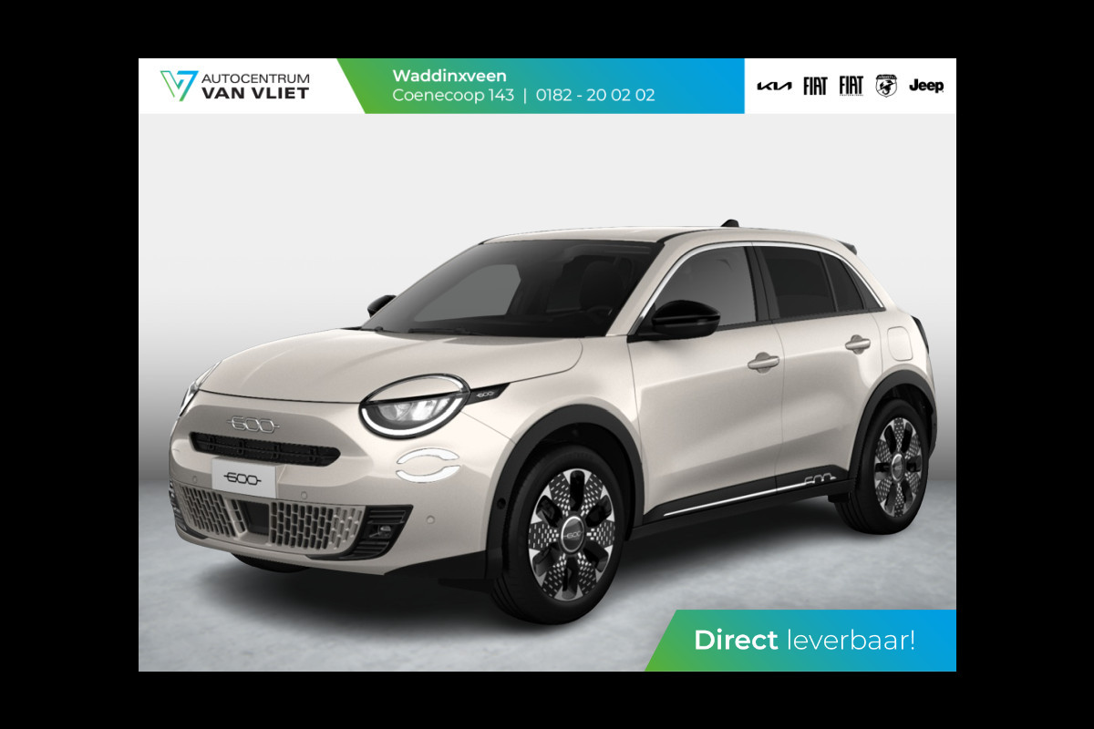 Fiat 600 1.2 Hybrid 110pk La Prima | Clima | Adapt. Cruise | Camera | BSM | 18" | Stoelverwarming | Apple Carplay | Elektr. A-Klep