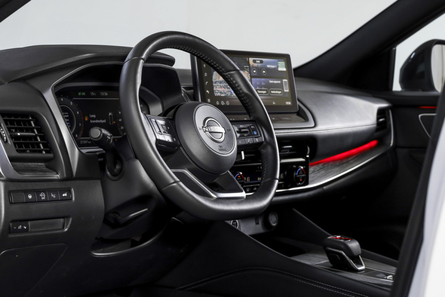 Nissan QASHQAI 1.3 MHEV Xtronic Tekna 158 PK - Automaat | Pano | Winterpakket | Elek. Stoel | Dig. Cockpit | Adapt. Cruise | Head-Up | 360 Camera | NAV + App. Connect | ECC | DAB | Elek Klep | LM 19" | 3206