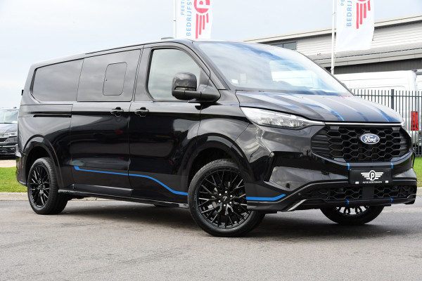 Ford Transit Custom 320 2.0 TDCI L2H1 Sport DC Black Edition Virtual, Adaptieve Cruise, Carplay, LED, 2 x Schuifdeur, 170pk, Stoelverwarming, Sensoren, BOM VOL!