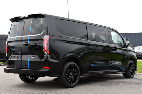Ford Transit Custom 320 2.0 TDCI L2H1 Sport DC Black Edition Virtual, Adaptieve Cruise, Carplay, LED, 2 x Schuifdeur, 170pk, Stoelverwarming, Sensoren, BOM VOL!