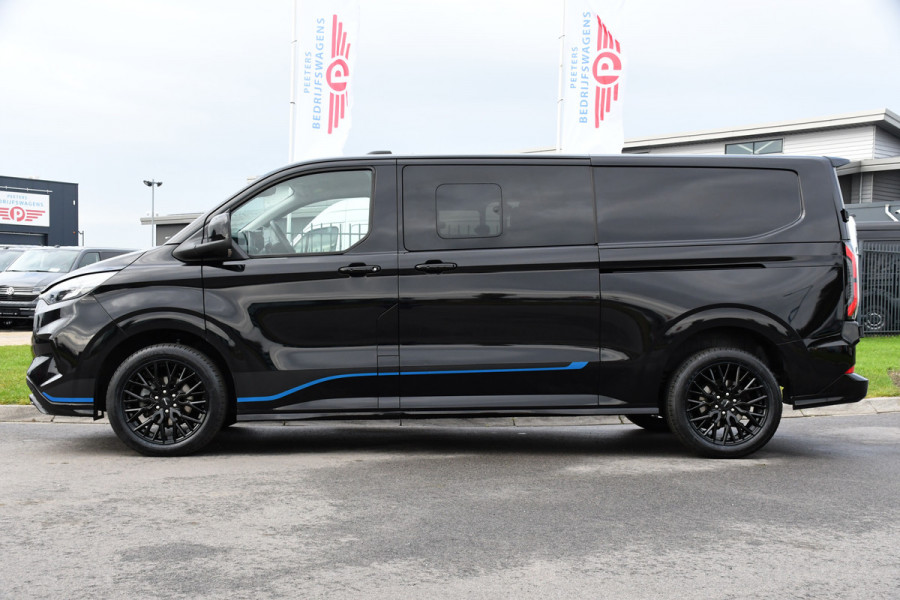 Ford Transit Custom 320 2.0 TDCI L2H1 Sport DC Black Edition Virtual, Adaptieve Cruise, Carplay, LED, 2 x Schuifdeur, 170pk, Stoelverwarming, Sensoren, BOM VOL!