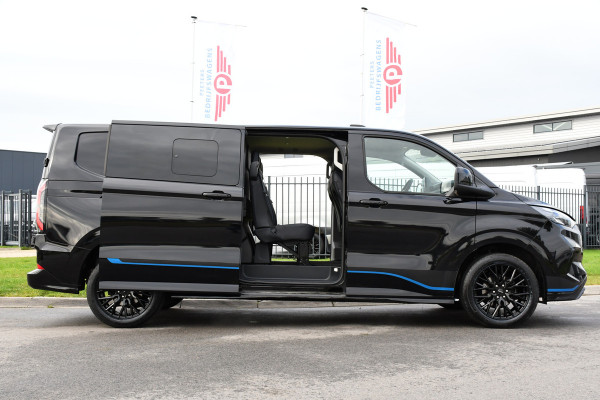 Ford Transit Custom 320 2.0 TDCI L2H1 Sport DC Black Edition Virtual, Adaptieve Cruise, Carplay, LED, 2 x Schuifdeur, 170pk, Stoelverwarming, Sensoren, BOM VOL!