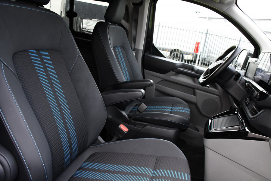 Ford Transit Custom 320 2.0 TDCI L2H1 Sport DC Black Edition Virtual, Adaptieve Cruise, Carplay, LED, 2 x Schuifdeur, 170pk, Stoelverwarming, Sensoren, BOM VOL!