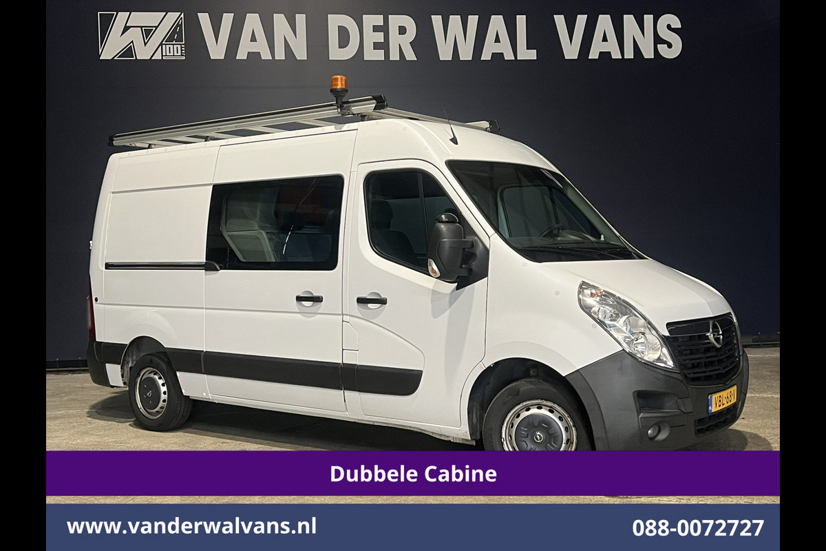 Opel Movano 2.3 Turbo 146pk L2H2 Dubbele cabine Euro6 Airco | Imperiaal | Omvormer | 2500kg Trekhaak Navigatie, Camera, Cruisecontrol, Parkeersensoren, 5-zits
