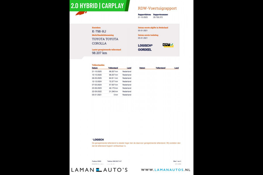 Toyota Corolla Touring Sports 2.0 Hybrid 184pk Business Plus | CarPlay Halfleder 17" LMV ECC LED ACC Camera Metallic | Hybrid Voorschoten