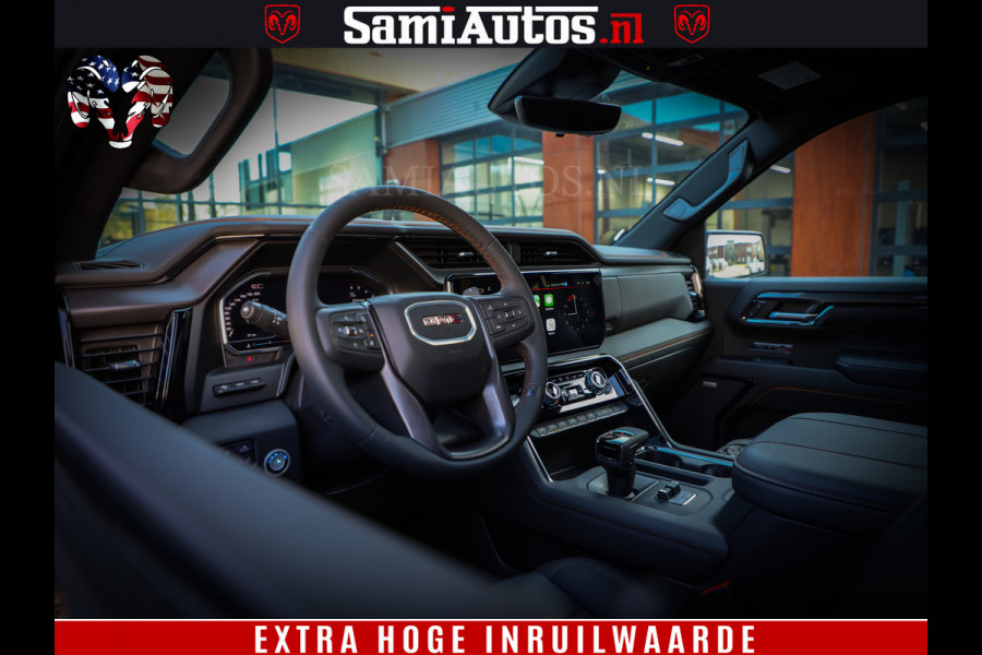 GMC Sierra AT4 6.2 V8 | Alle opties | VIRTUAL COCKPIT | DC | RAM DEALER NEDERLAND | Dubbele Cabine met Royale 5 Zitplaatsen | BPM vrij | Nu Leverbaar uit Voorraad | Voorraad Nr 238919 |