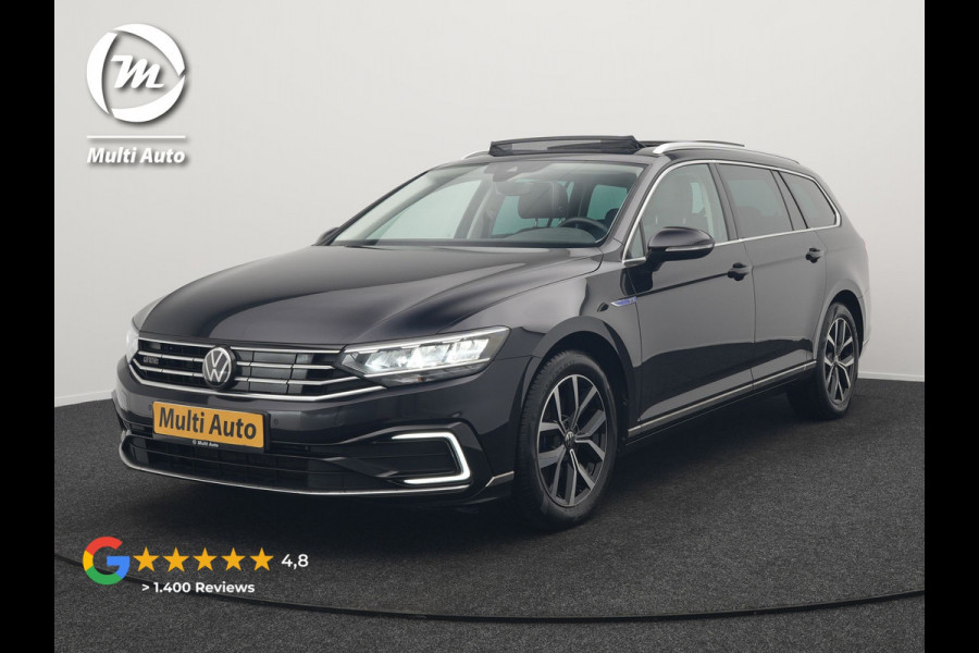 Volkswagen Passat Variant 1.4 TSI GTE Business Plug In Hybrid 218pk Dealer O.H PHEV | Trekhaak Af Fabriek | Panodak | Adaptive Cruise | Camera | Alcantara Sportstoelen Massage & Verwarmd | Apple Carplay | Navigatie | Keyless | Virtual | DAB |