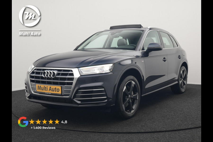 Audi Q5 50 TFSI e quattro S Line Plug In Hybrid 299pk Dealer O.H. PHEV | Panodak | 20"L.M Rotor | Apple Carplay | Sportstoelen Verwarmd | Cruise Control | Keyless | Navigatie | Virtual | 20"L.M |