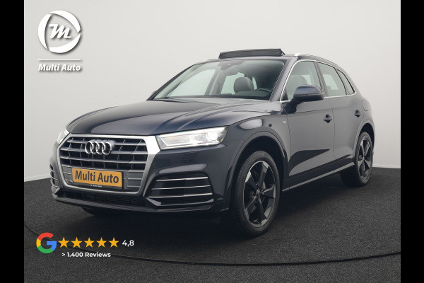 Audi Q5 50 TFSI e quattro S Line Plug In Hybrid 299pk Dealer O.H. PHEV | Panodak | 20"L.M Rotor | Apple Carplay | Sportstoelen Verwarmd | Cruise Control | Keyless | Navigatie | Virtual | 20"L.M |
