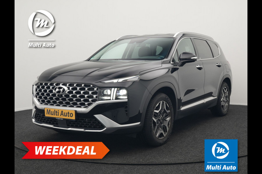Hyundai Santa Fe 1.6 T-GDI Premium Plug In Hybrid 266pk Dealer O.H PHEV | Adaptive Cruise | Head Up | 360 Camera | Lederen Sportstoelen Memory & Ventilatie | Apple Carplay | Verwarmde Stoelen & Stuur | Sfeerverlichting | Keyless | Navigatie | Blis | DAB |