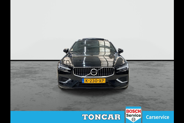 Volvo V60 2.0 T6 Recharge AWD Business Pro Cacao Leder 341pk ! | Skyroof | Trekhaak | Stoel- Stuur-, A-Bank verwarming | A-Camera