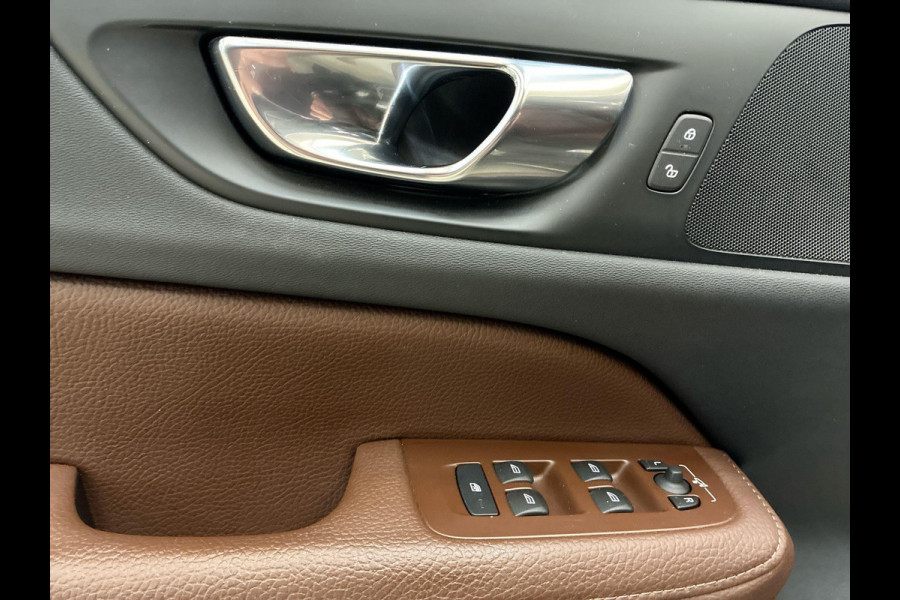 Volvo V60 2.0 T6 Recharge AWD Business Pro Cacao Leder 341pk ! | Skyroof | Trekhaak | Stoel- Stuur-, A-Bank verwarming | A-Camera