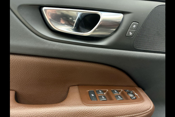 Volvo V60 2.0 T6 Recharge AWD Business Pro Cacao Leder 341pk ! | Skyroof | Trekhaak | Stoel- Stuur-, A-Bank verwarming | A-Camera