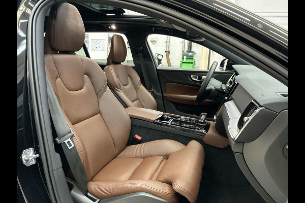 Volvo V60 2.0 T6 Recharge AWD Business Pro Cacao Leder 341pk ! | Skyroof | Trekhaak | Stoel- Stuur-, A-Bank verwarming | A-Camera