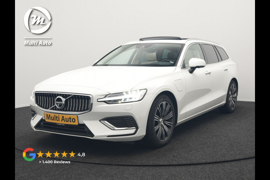 Volvo V60 T6 Recharge AWD Inscription Plug In Hybrid 340pk Dealer O.H PHEV | Trekhaak Af Fabriek | Panodak | Head Up | 360 Camera | Adaptive Cruise | Lederen Sporstoelen Memory & Verwarmd | Harman & Kardon | Blis | Keyless | Apple Carplay | Stuur Verwarmd |