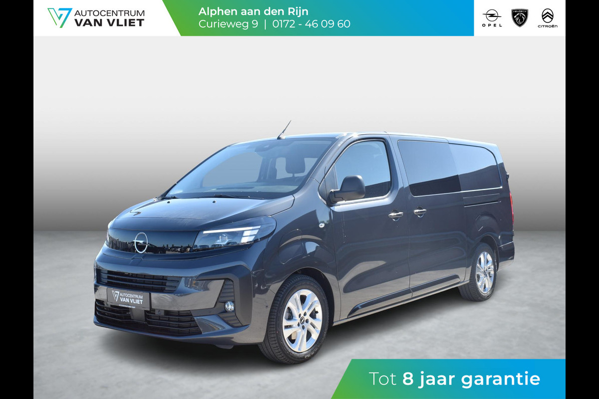 Opel Vivaro Electric 75 kWh Dubbele Cabine | tot 8 jaar garantie | 2x schuifdeur | Dynamic Comfort NAV Pakket | Comfort Pakket |  Exterieur pakket | Winterpakket | Betimmering | LM velgen | Rijklaarprijs