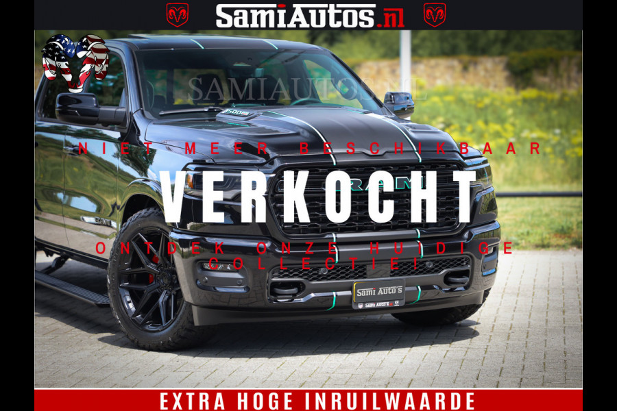 Dodge Ram 1500 Limited Night High Output 540HP 706Nm | Massage + Full Option | De Meest Luxe en Volle Pick-Up in zijn Klasse | Comfortabele Dubbele Cabine met Royale 5 Zitplaatsen | BPM vrij | Nu Leverbaar uit Voorraad | Voorraad Nr 2350 - 5181