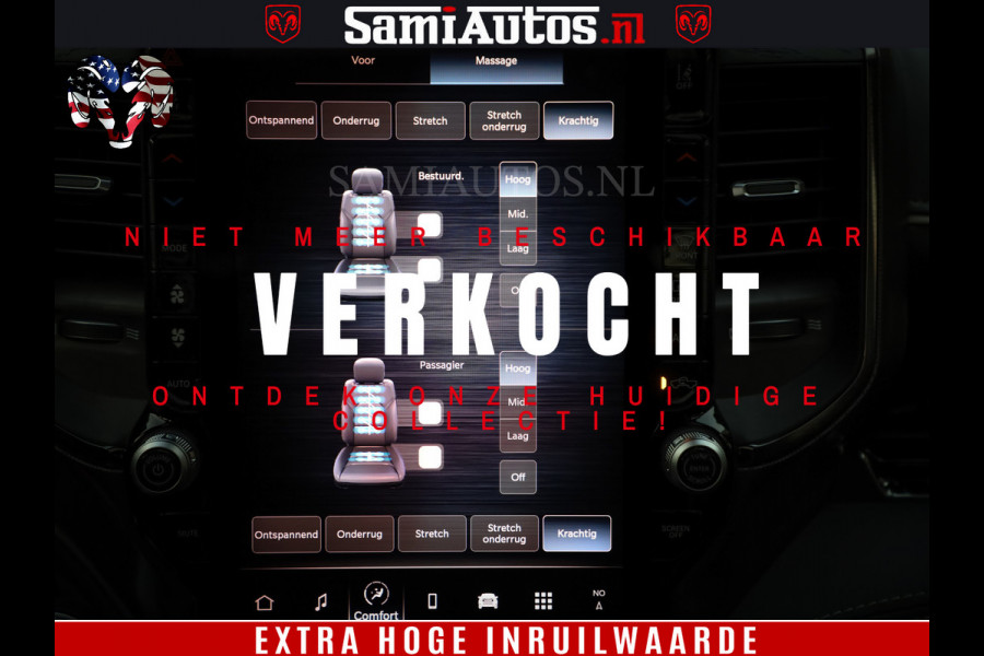 Dodge Ram 1500 Limited Night High Output 540HP 706Nm | Massage + Full Option | De Meest Luxe en Volle Pick-Up in zijn Klasse | Comfortabele Dubbele Cabine met Royale 5 Zitplaatsen | BPM vrij | Nu Leverbaar uit Voorraad | Voorraad Nr 2350 - 5181