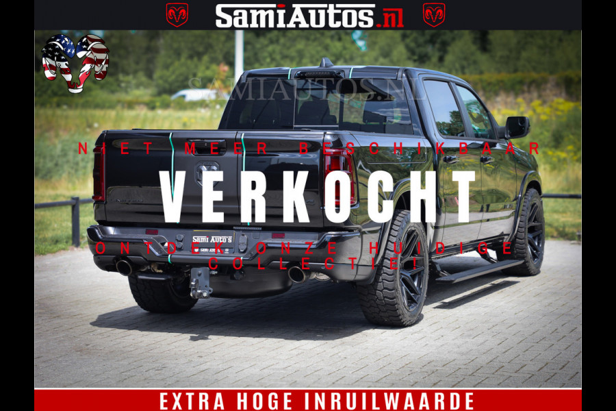 Dodge Ram 1500 Limited Night High Output 540HP 706Nm | Massage + Full Option | De Meest Luxe en Volle Pick-Up in zijn Klasse | Comfortabele Dubbele Cabine met Royale 5 Zitplaatsen | BPM vrij | Nu Leverbaar uit Voorraad | Voorraad Nr 2350 - 5181