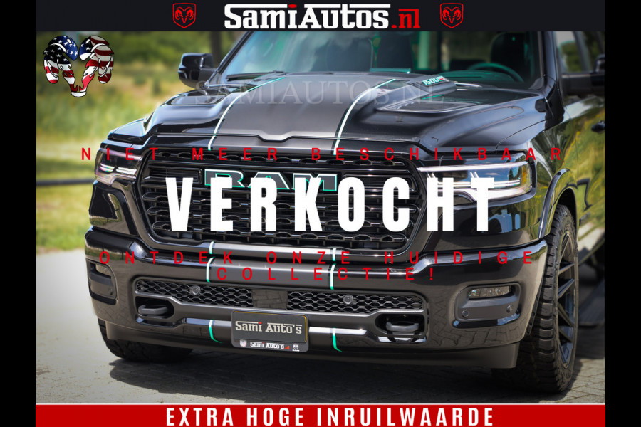 Dodge Ram 1500 Limited Night High Output 540HP 706Nm | Massage + Full Option | De Meest Luxe en Volle Pick-Up in zijn Klasse | Comfortabele Dubbele Cabine met Royale 5 Zitplaatsen | BPM vrij | Nu Leverbaar uit Voorraad | Voorraad Nr 2350 - 5181