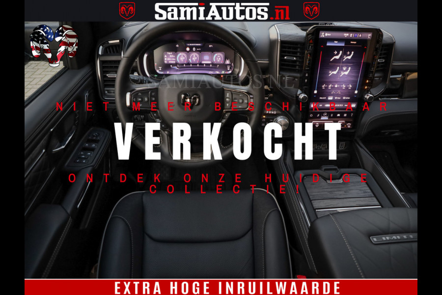 Dodge Ram 1500 Limited Night High Output 540HP 706Nm | Massage + Full Option | De Meest Luxe en Volle Pick-Up in zijn Klasse | Comfortabele Dubbele Cabine met Royale 5 Zitplaatsen | BPM vrij | Nu Leverbaar uit Voorraad | Voorraad Nr 2350 - 5181