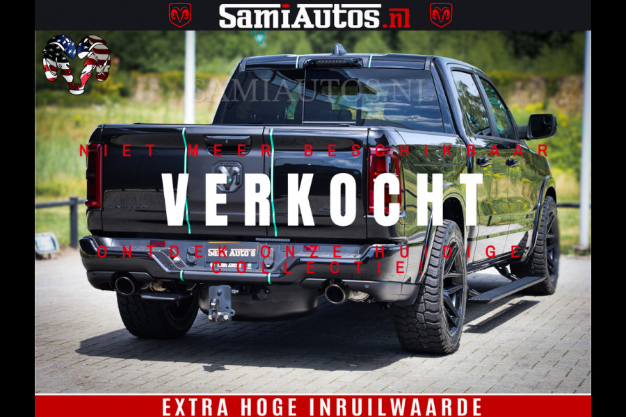 Dodge Ram 1500 Limited Night High Output 540HP 706Nm | Massage + Full Option | De Meest Luxe en Volle Pick-Up in zijn Klasse | Comfortabele Dubbele Cabine met Royale 5 Zitplaatsen | BPM vrij | Nu Leverbaar uit Voorraad | Voorraad Nr 2350 - 5181
