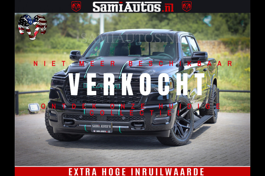Dodge Ram 1500 Limited Night High Output 540HP 706Nm | Massage + Full Option | De Meest Luxe en Volle Pick-Up in zijn Klasse | Comfortabele Dubbele Cabine met Royale 5 Zitplaatsen | BPM vrij | Nu Leverbaar uit Voorraad | Voorraad Nr 2350 - 5181