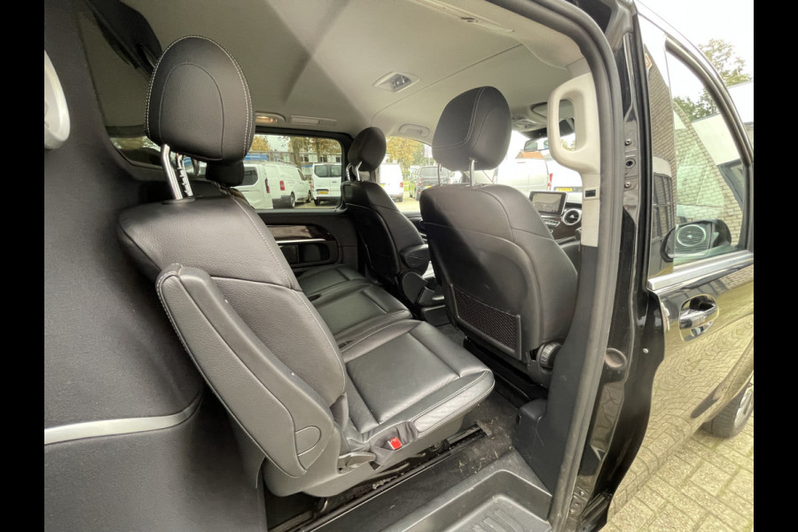 Mercedes-Benz V-Klasse 250d 190pk automaat Lang L2H1 DC 5 persoons Avantgarde / vaste prijs rijklaar € 39.950 marge / lease vanaf € 652 / zwart leer / electrische schuifdeuren / zwart metallic / burmester