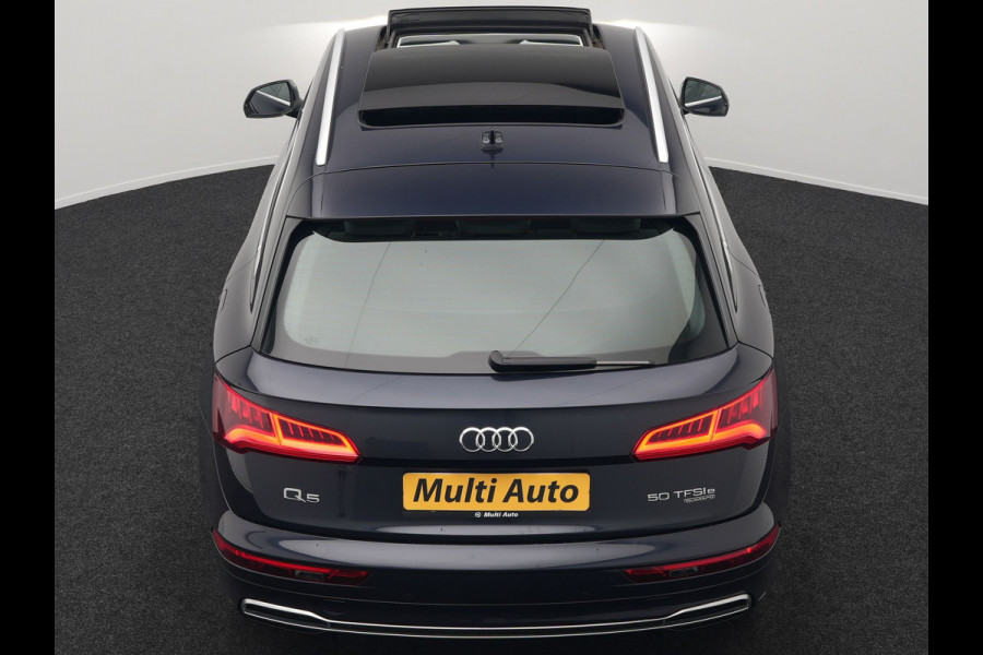 Audi Q5 50 TFSI e quattro S Line Plug In Hybrid 299pk Dealer O.H. PHEV | Panodak | 20"L.M Rotor | Apple Carplay | Sportstoelen Verwarmd | Cruise Control | Keyless | Navigatie | Virtual | 20"L.M |