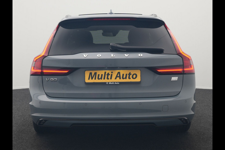 Volvo V90 T6 AWD R-Design Plug In Hybrid 340pk Dealer O.H PHEV | Trekhaak Af Fabriek | Panodak | Adaptive Cruise | Head Up | Harman & Kardon | 360 Camera | Lederen Sporstoelen Memory & Verwarmd | Pilot Assist | Apple Carplay | Navigatie | DAB |