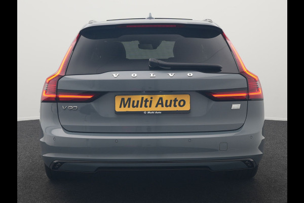 Volvo V90 T6 AWD R-Design Plug In Hybrid 340pk Dealer O.H PHEV | Trekhaak Af Fabriek | Panodak | Adaptive Cruise | Head Up | Harman & Kardon | 360 Camera | Lederen Sporstoelen Memory & Verwarmd | Pilot Assist | Apple Carplay | Navigatie | DAB |
