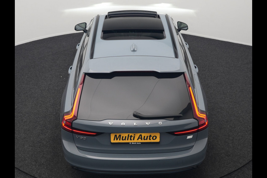 Volvo V90 T6 AWD R-Design Plug In Hybrid 340pk Dealer O.H PHEV | Trekhaak Af Fabriek | Panodak | Adaptive Cruise | Head Up | Harman & Kardon | 360 Camera | Lederen Sporstoelen Memory & Verwarmd | Pilot Assist | Apple Carplay | Navigatie | DAB |