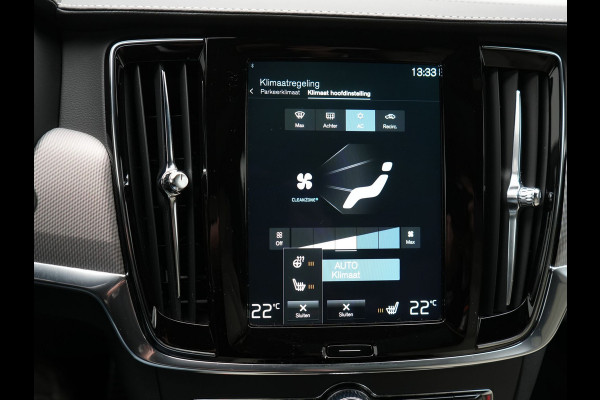 Volvo V90 T6 AWD R-Design Plug In Hybrid 340pk Dealer O.H PHEV | Trekhaak Af Fabriek | Panodak | Adaptive Cruise | Head Up | Harman & Kardon | 360 Camera | Lederen Sporstoelen Memory & Verwarmd | Pilot Assist | Apple Carplay | Navigatie | DAB |