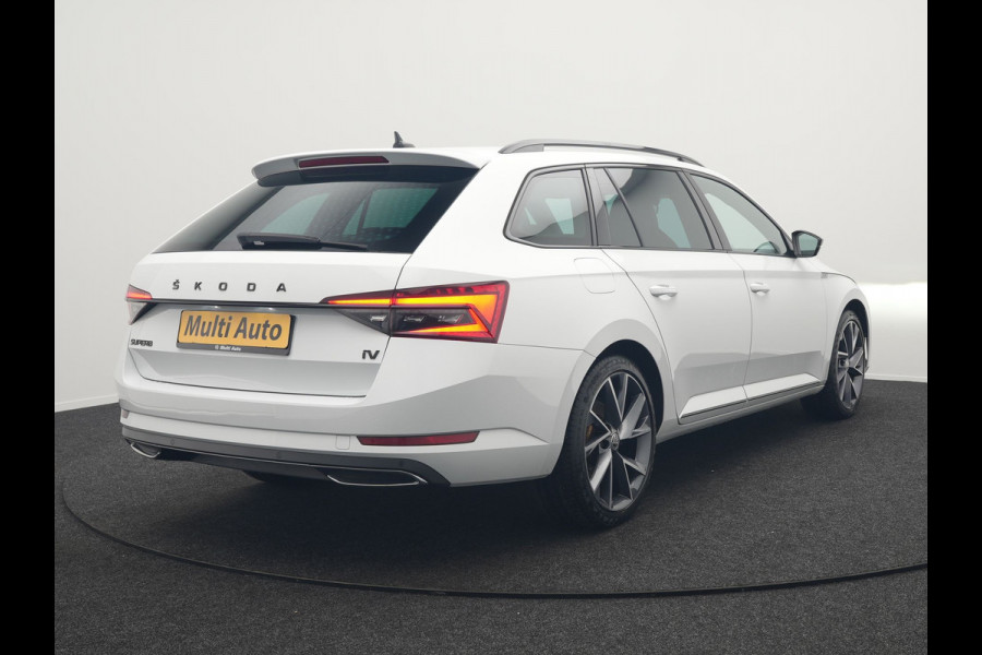 Škoda Superb Combi 1.4 TSI iV Sportline Dealer O.H PHEV | Trekhaak Af Fabriek | Adaptive Cruise | Alcantara Sportstoelen Memory & Verwarmd | Canton Audio | Apple Carplay | Stuur Verwarmd | Keyless | Sfeerverlichting |  Navigatie | DAB |