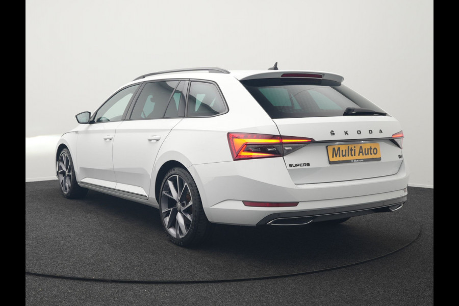 Škoda Superb Combi 1.4 TSI iV Sportline Dealer O.H PHEV | Trekhaak Af Fabriek | Adaptive Cruise | Alcantara Sportstoelen Memory & Verwarmd | Canton Audio | Apple Carplay | Stuur Verwarmd | Keyless | Sfeerverlichting |  Navigatie | DAB |
