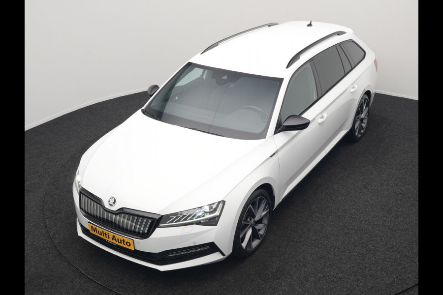 Škoda Superb Combi 1.4 TSI iV Sportline Dealer O.H PHEV | Trekhaak Af Fabriek | Adaptive Cruise | Alcantara Sportstoelen Memory & Verwarmd | Canton Audio | Apple Carplay | Stuur Verwarmd | Keyless | Sfeerverlichting |  Navigatie | DAB |