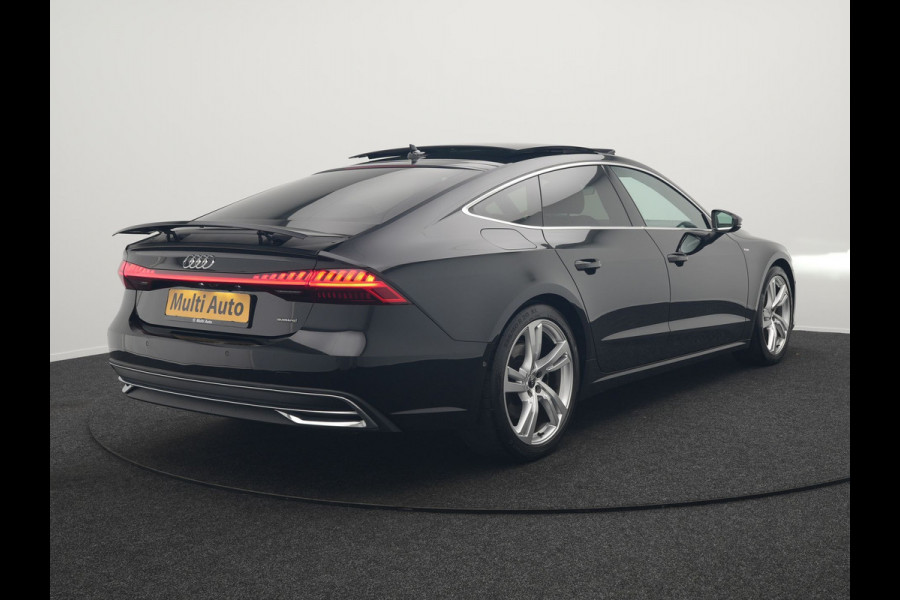 Audi A7 Sportback 50 TFSI e quattro S Line Plug In Hybrid 299pk Dealer O.H PHEV | Panodak | Adaptive Cruise | 360 Camera | Alcantara Sportstoelen Memory & Verwarmd | Apple Carplay | Blis | Navigatie | Virtual | DAB | 20"L.M |